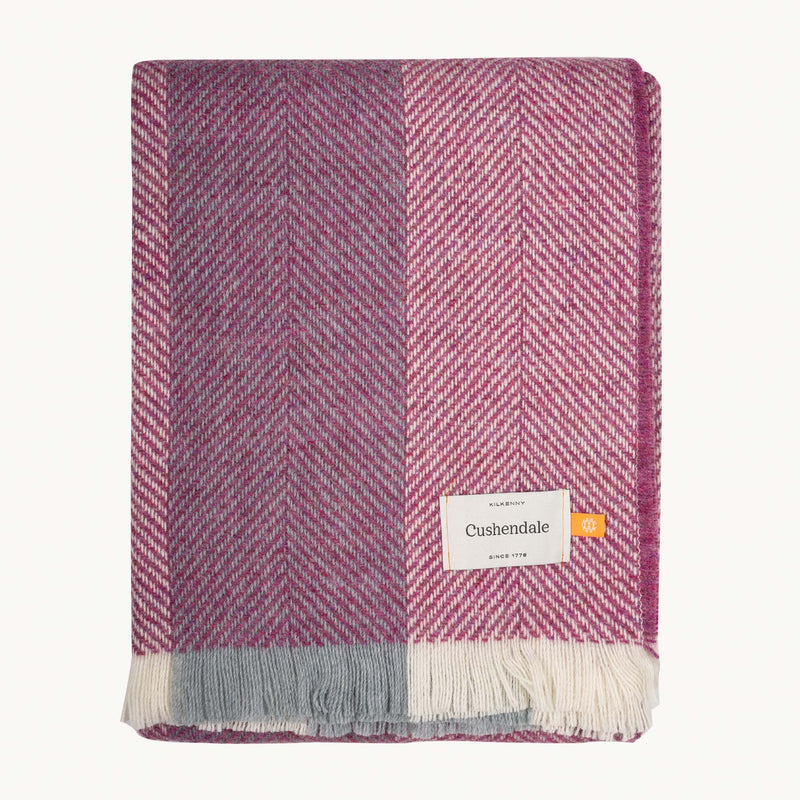 Pink Heather Corrán Throw Blanket